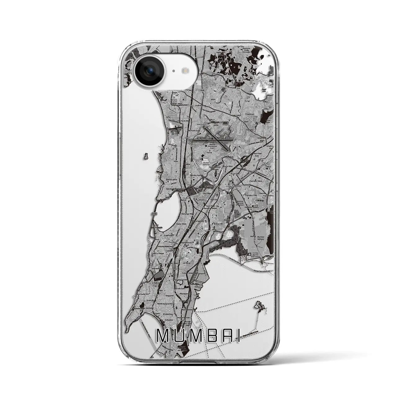 【ムンバイ(インド)】地図柄iPhoneケース(クリアタイプ)