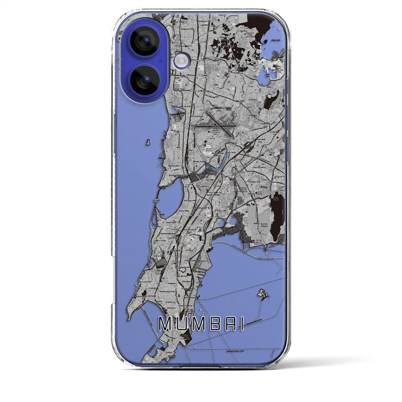 【ムンバイ(インド)】地図柄iPhoneケース(クリアタイプ)