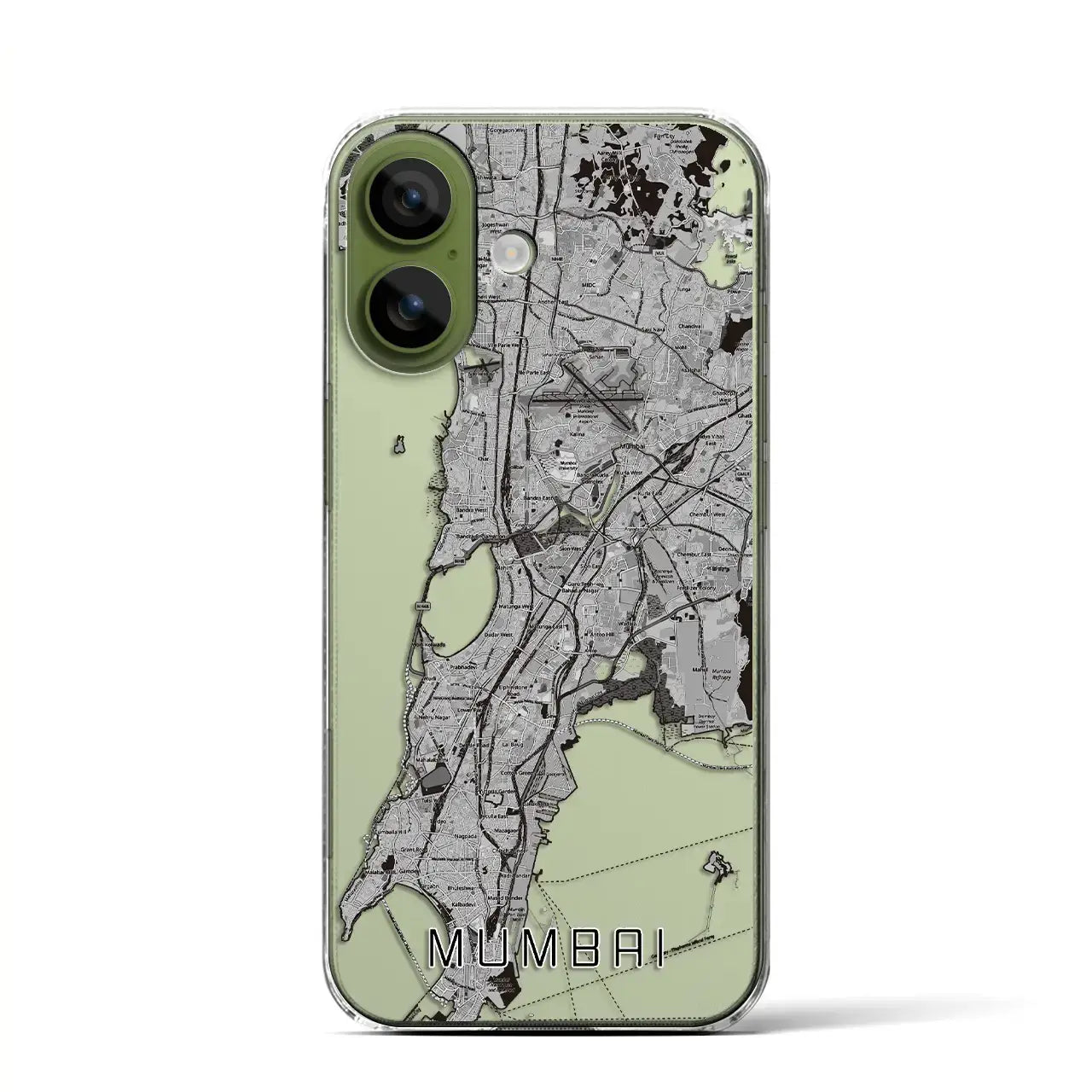 【ムンバイ(インド)】地図柄iPhoneケース(クリアタイプ)