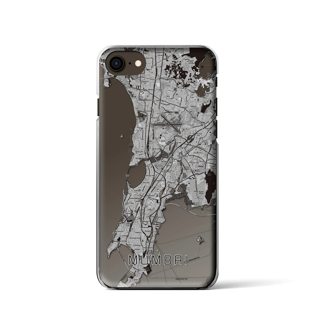 【ムンバイ(インド)】地図柄iPhoneケース(クリアタイプ)