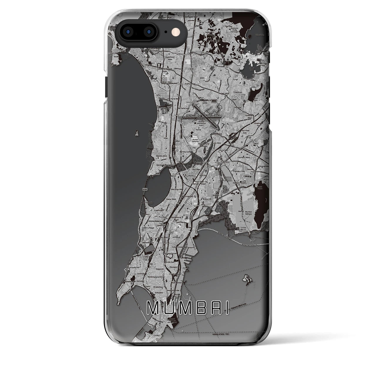 【ムンバイ(インド)】地図柄iPhoneケース(クリアタイプ)