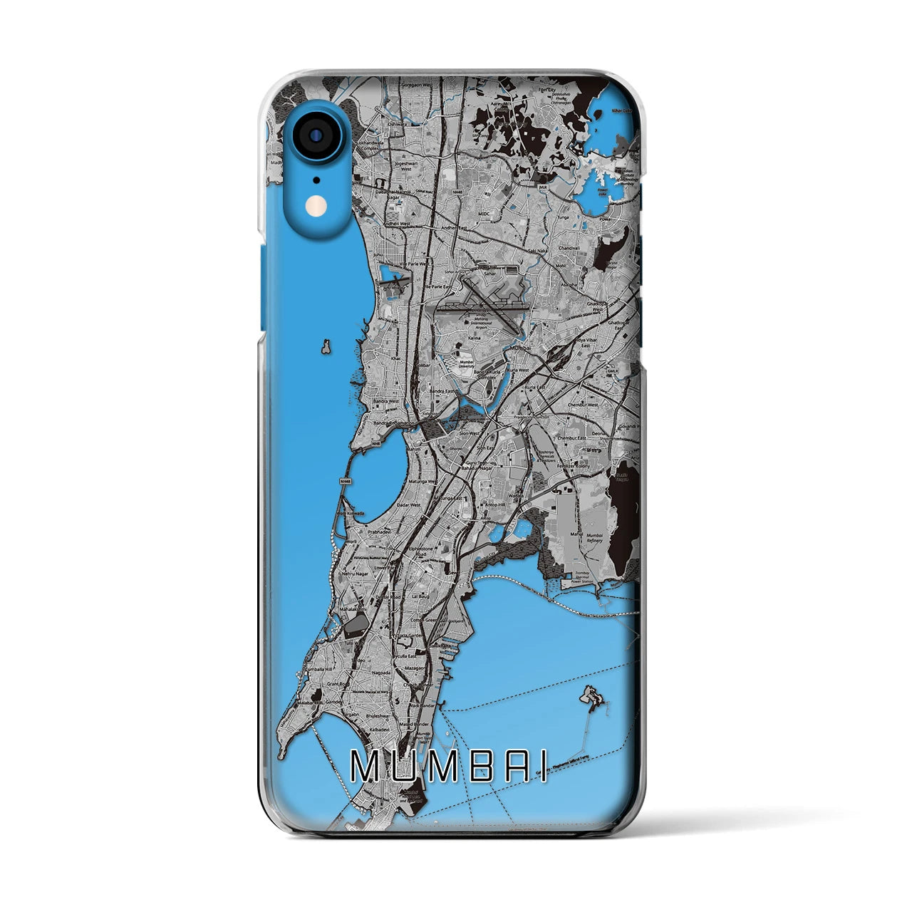 【ムンバイ(インド)】地図柄iPhoneケース(クリアタイプ)