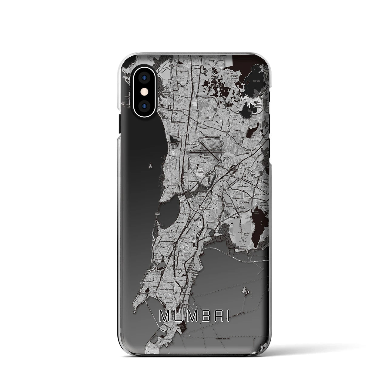【ムンバイ(インド)】地図柄iPhoneケース(クリアタイプ)