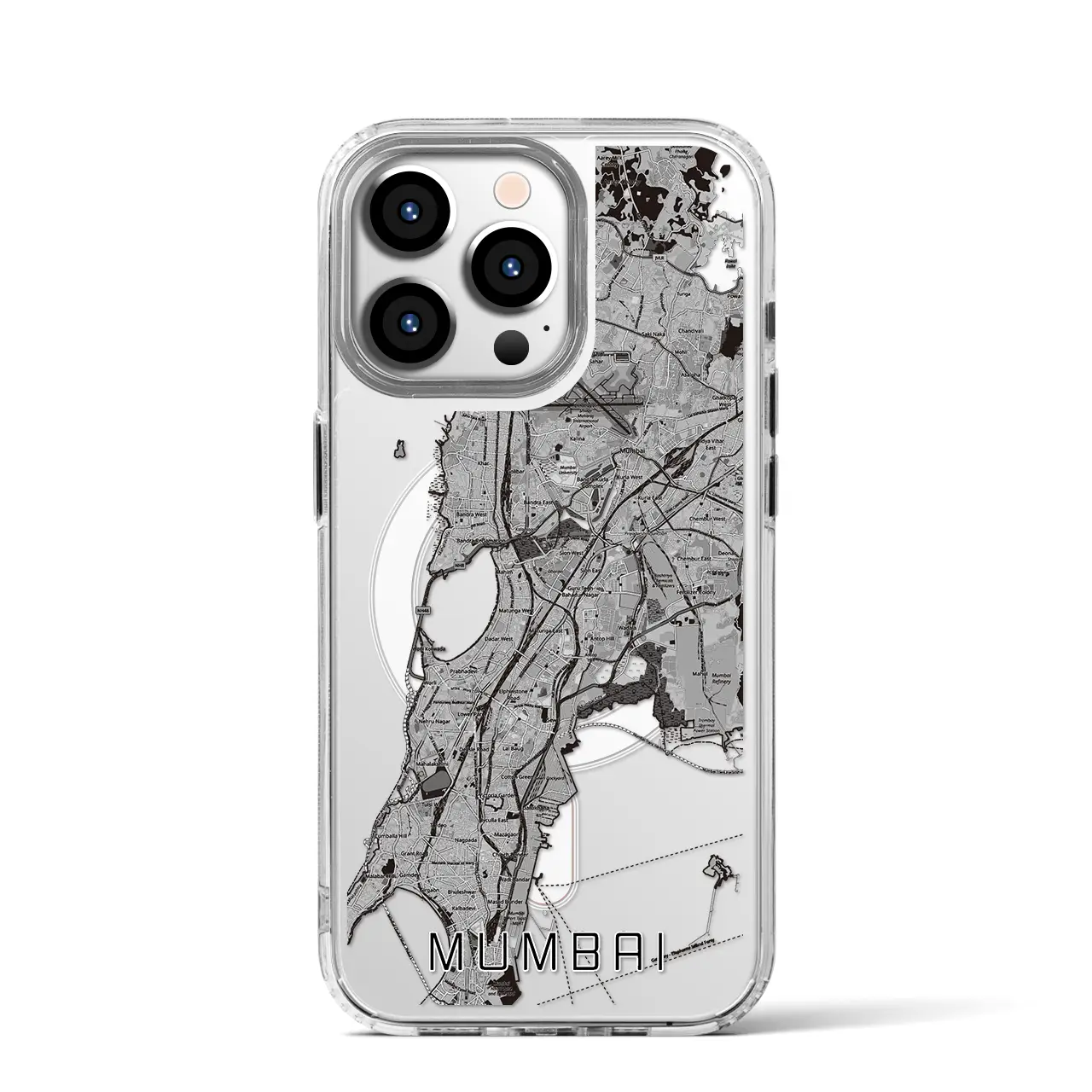【ムンバイ(インド)】地図柄iPhoneケース(MagSafeタイプ)