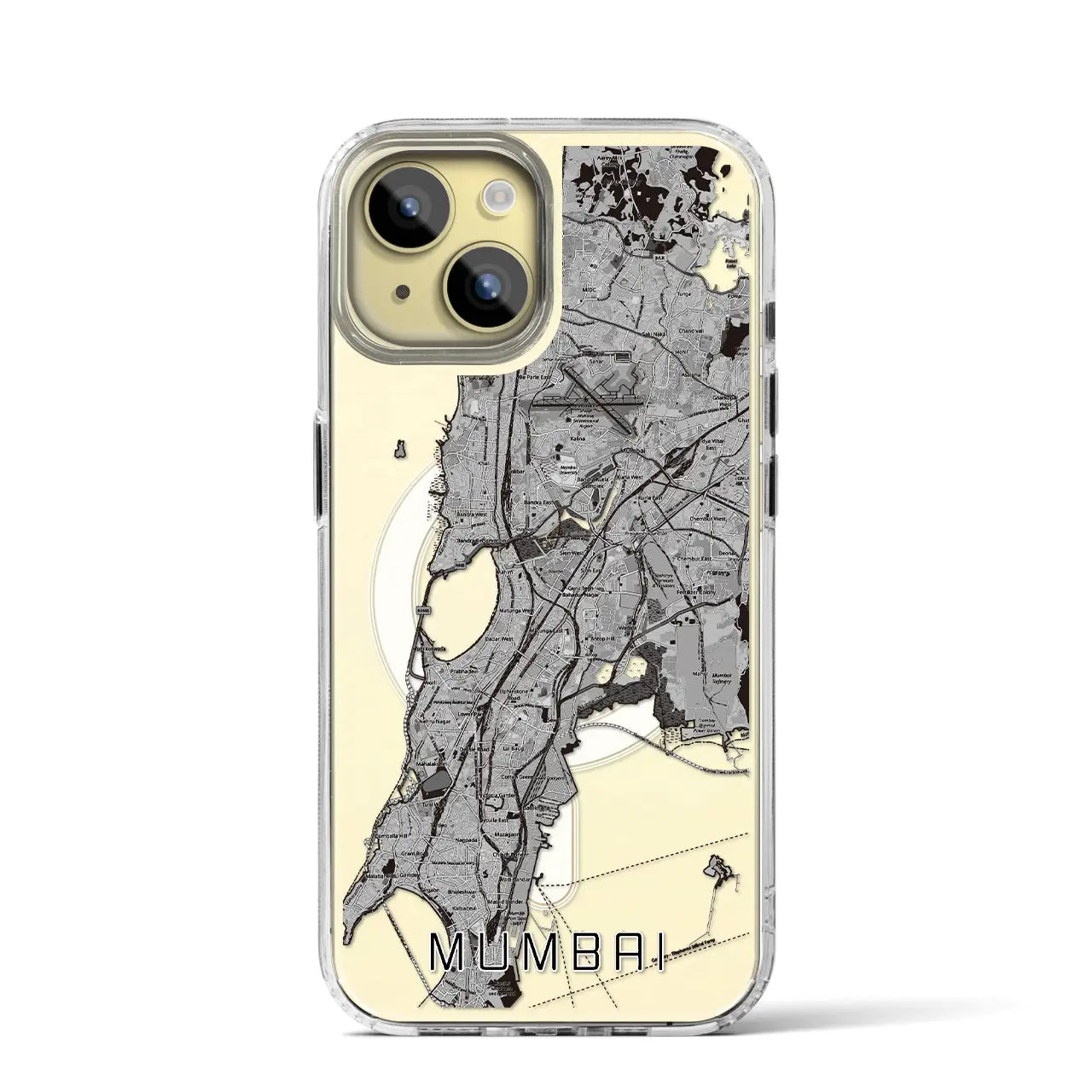 【ムンバイ(インド)】地図柄iPhoneケース(MagSafeタイプ)