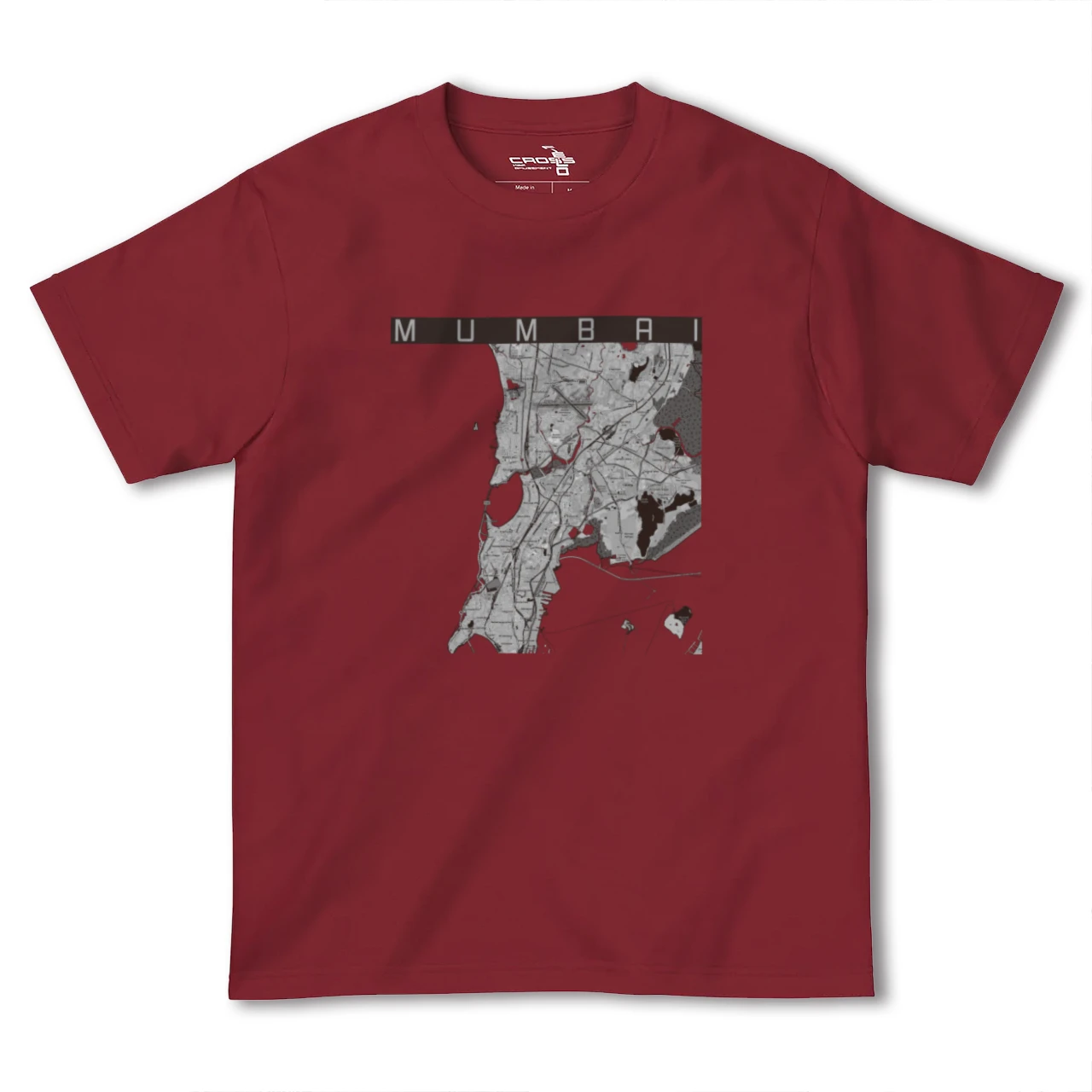 【ムンバイ(インド)】地図柄ヘビーウェイトTシャツ