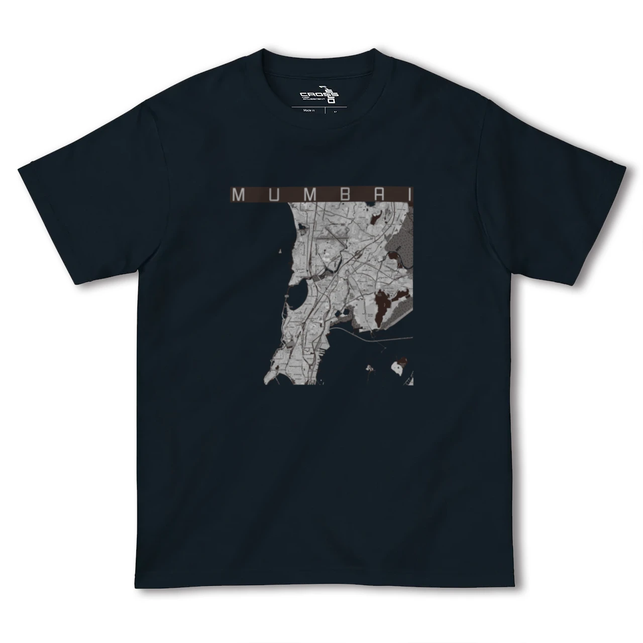 【ムンバイ(インド)】地図柄ヘビーウェイトTシャツ
