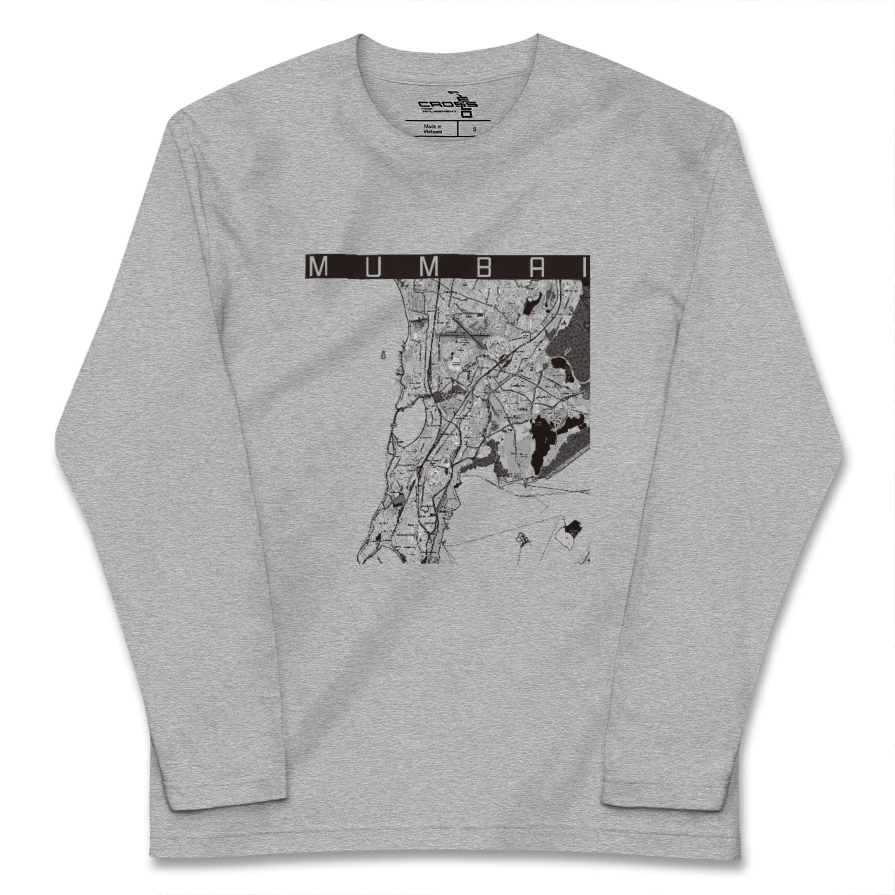 【ムンバイ(インド)】地図柄ロングスリーブTシャツ