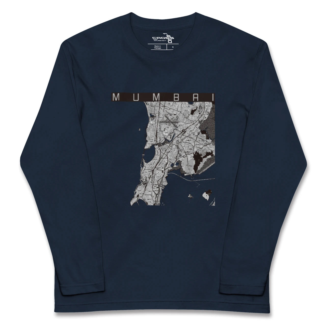 【ムンバイ(インド)】地図柄ロングスリーブTシャツ