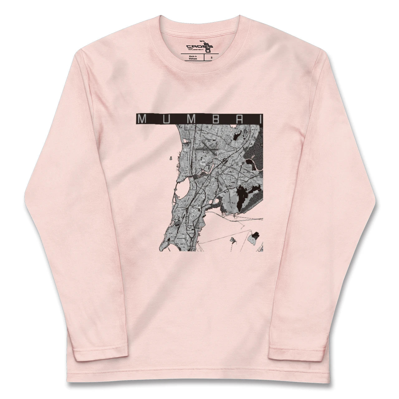 【ムンバイ(インド)】地図柄ロングスリーブTシャツ