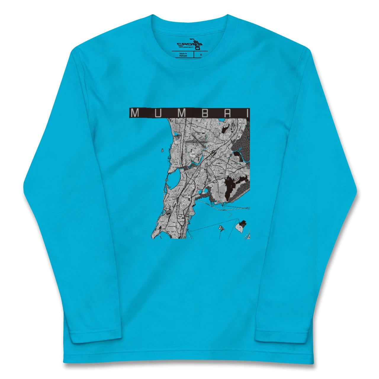 【ムンバイ(インド)】地図柄ロングスリーブTシャツ