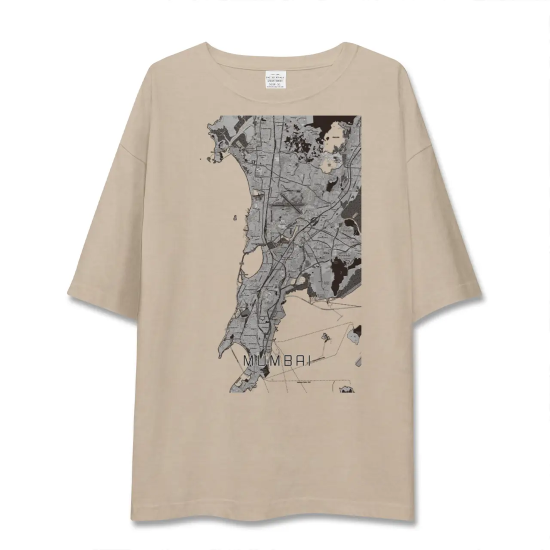 【ムンバイ(インド)】地図柄ビッグシルエットTシャツ