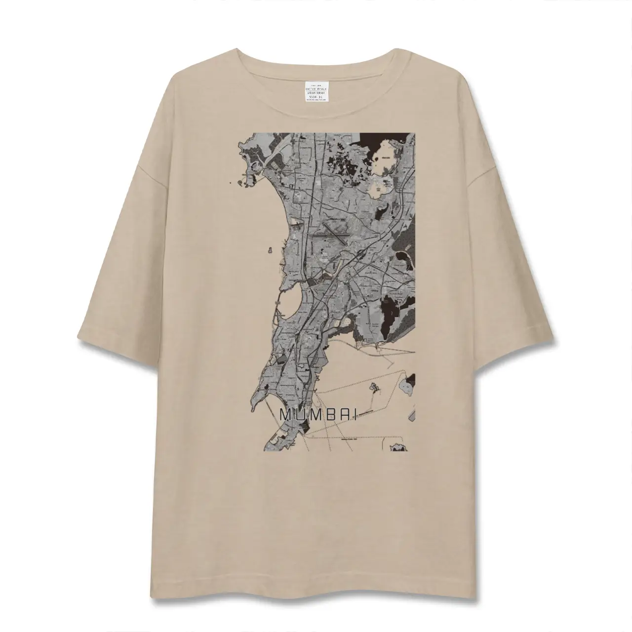【ムンバイ(インド)】地図柄ビッグシルエットTシャツ