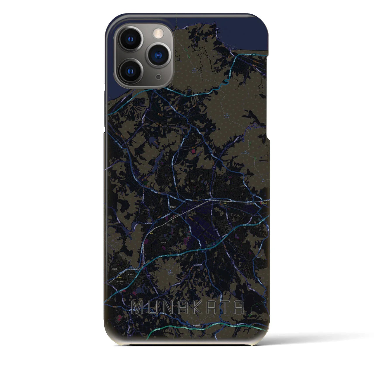 【宗像(福岡県)】地図柄iPhoneケース(バックカバータイプ)