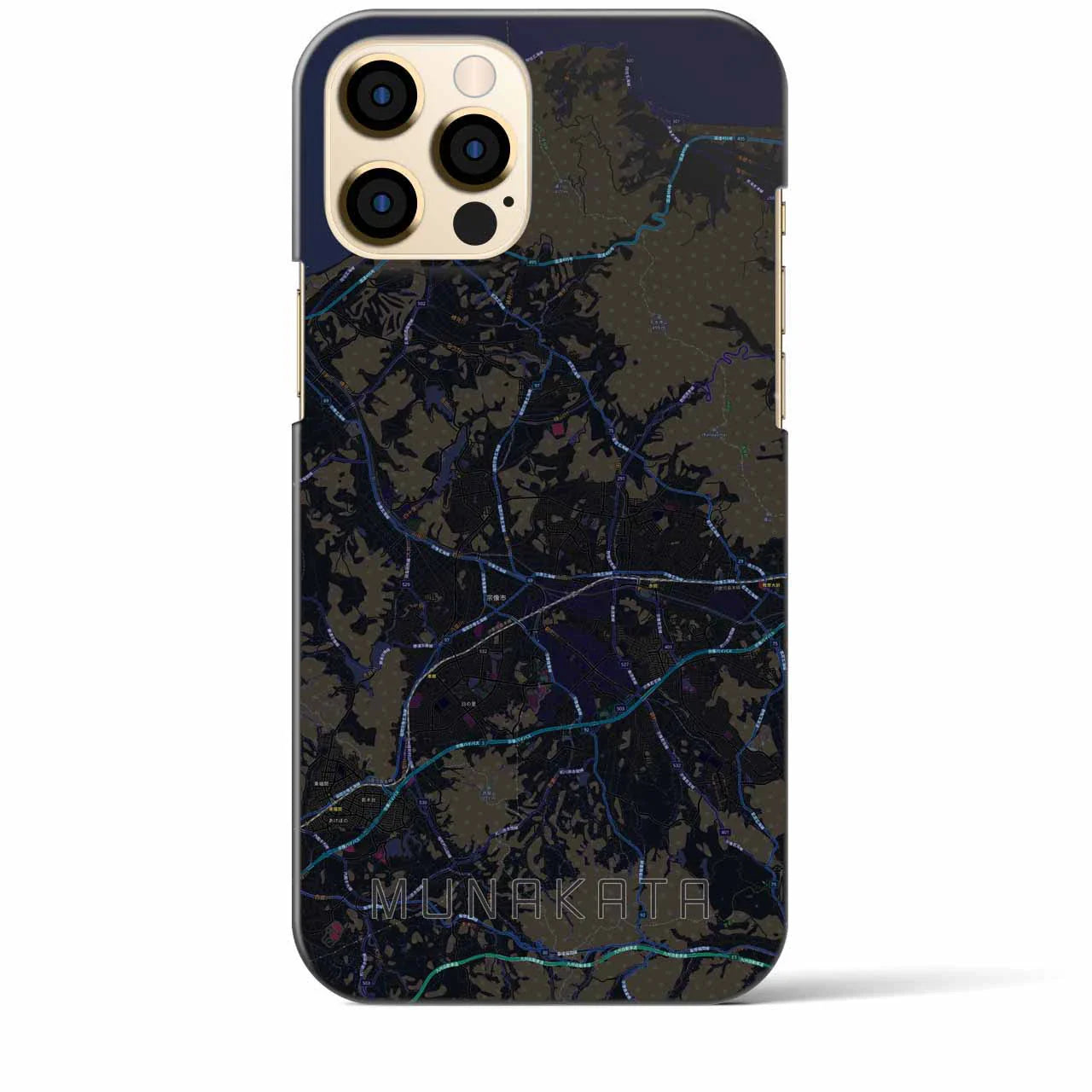 【宗像(福岡県)】地図柄iPhoneケース(バックカバータイプ)