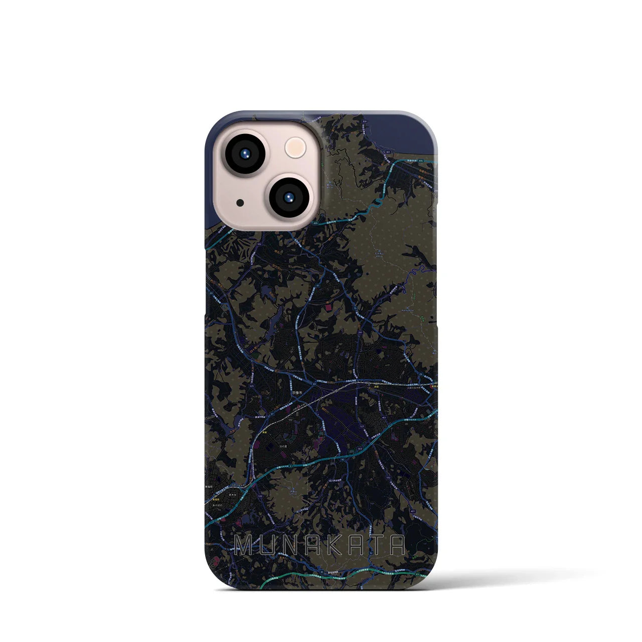【宗像(福岡県)】地図柄iPhoneケース(バックカバータイプ)