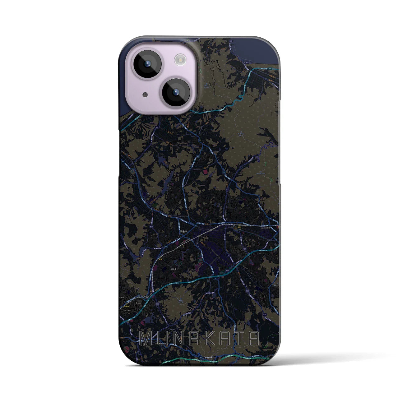 【宗像(福岡県)】地図柄iPhoneケース(バックカバータイプ)