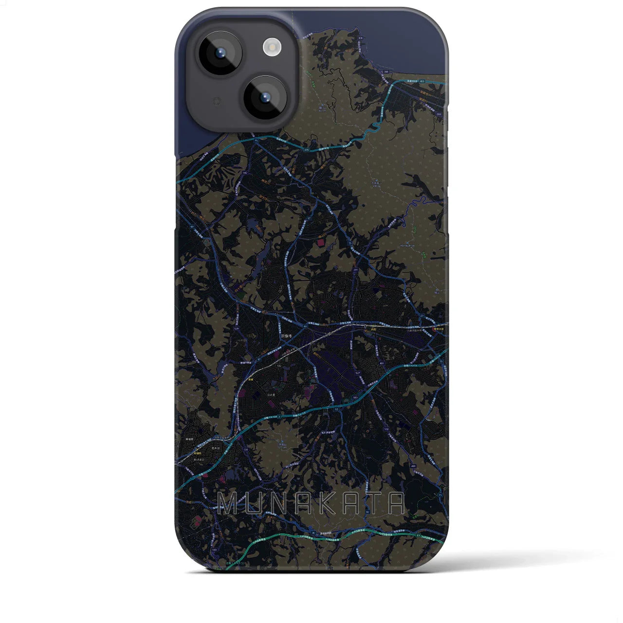 【宗像(福岡県)】地図柄iPhoneケース(バックカバータイプ)