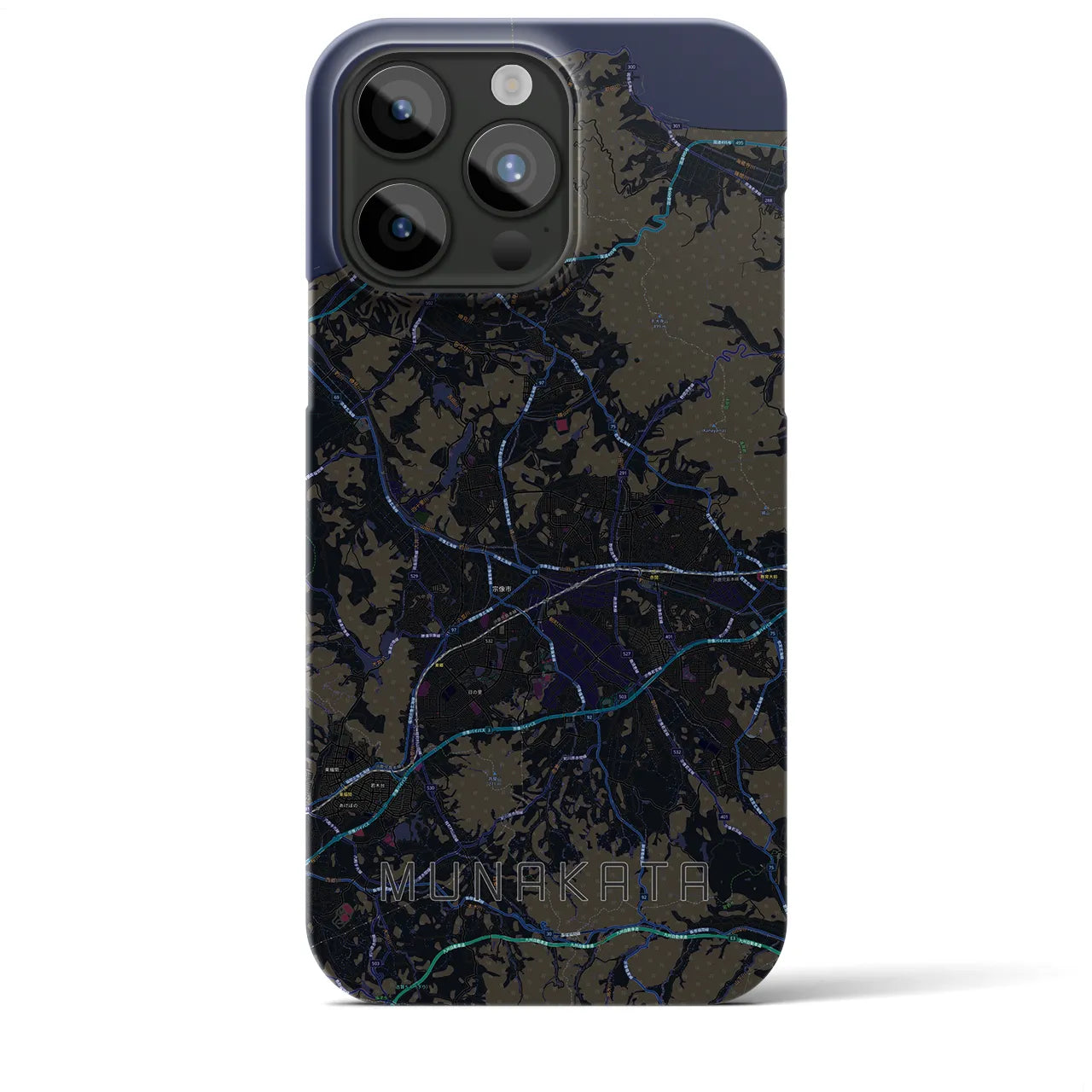 【宗像(福岡県)】地図柄iPhoneケース(バックカバータイプ)