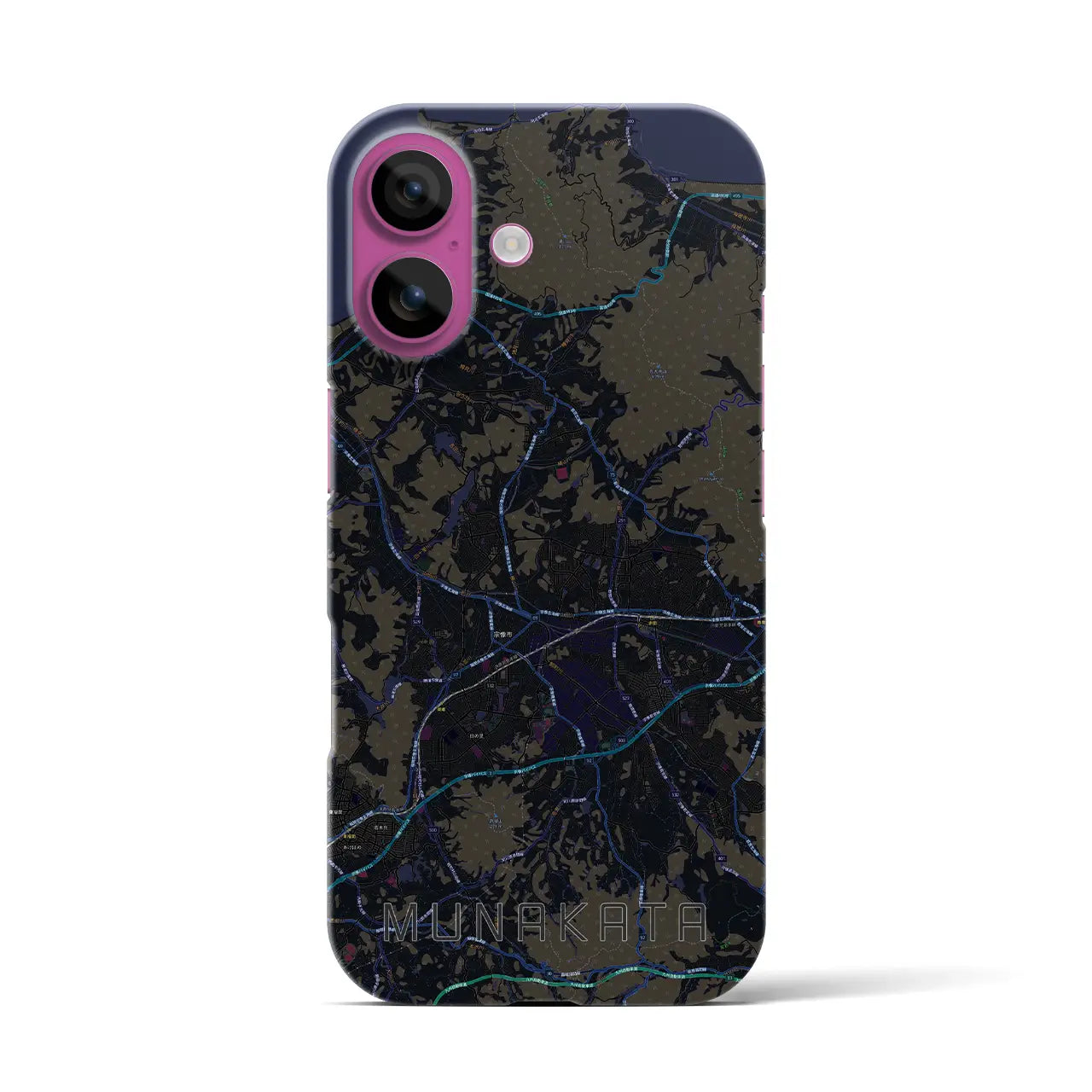 【宗像(福岡県)】地図柄iPhoneケース(バックカバータイプ)