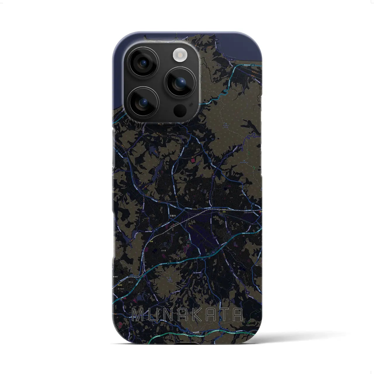 【宗像(福岡県)】地図柄iPhoneケース(バックカバータイプ)