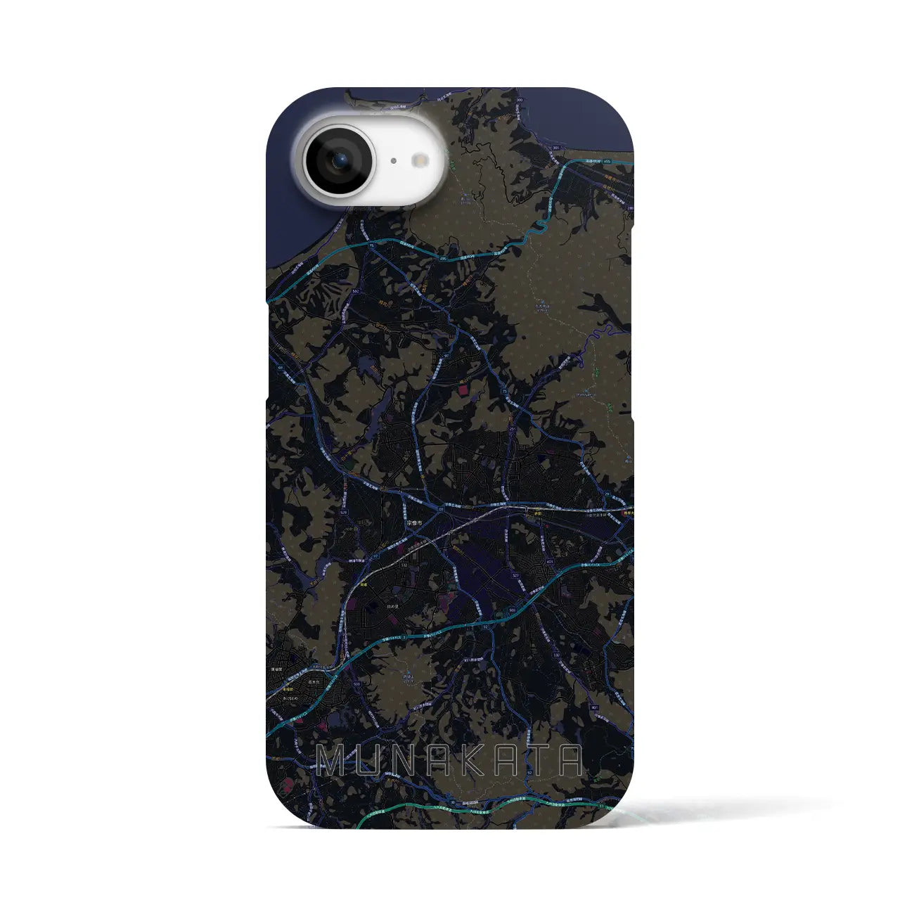 【宗像(福岡県)】地図柄iPhoneケース(バックカバータイプ)