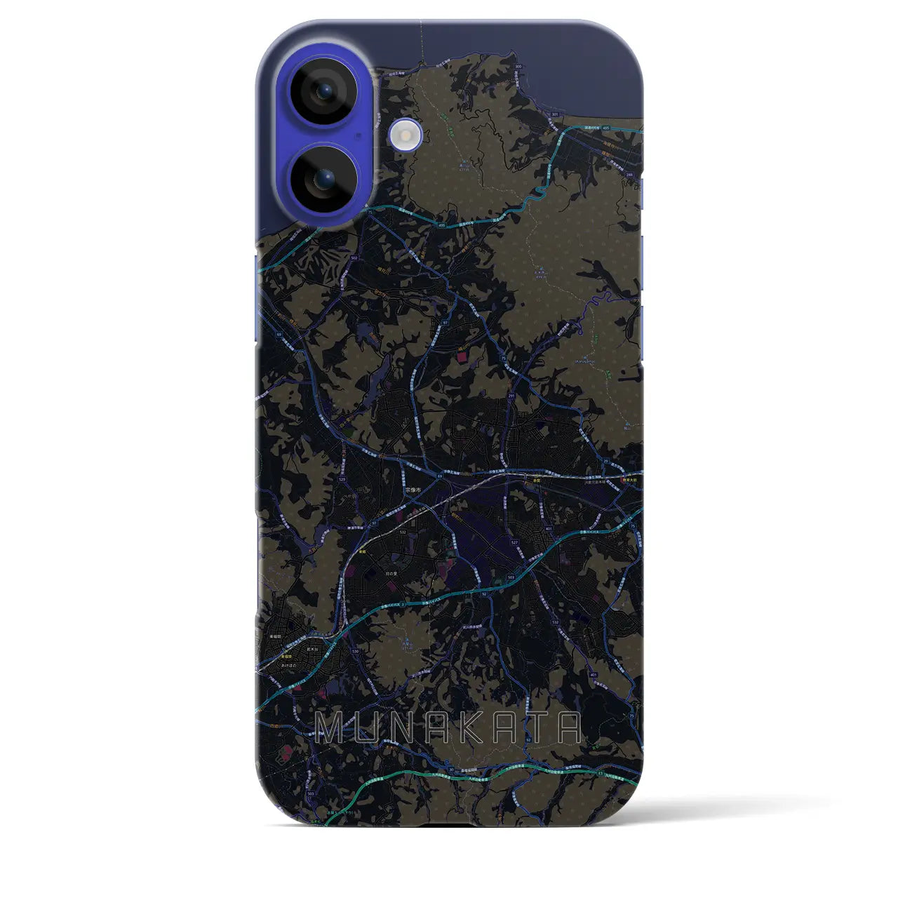 【宗像(福岡県)】地図柄iPhoneケース(バックカバータイプ)