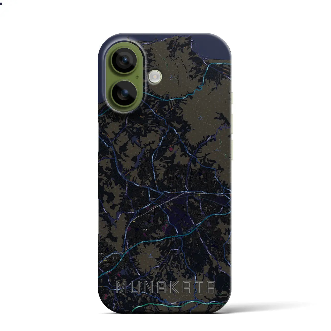 【宗像(福岡県)】地図柄iPhoneケース(バックカバータイプ)