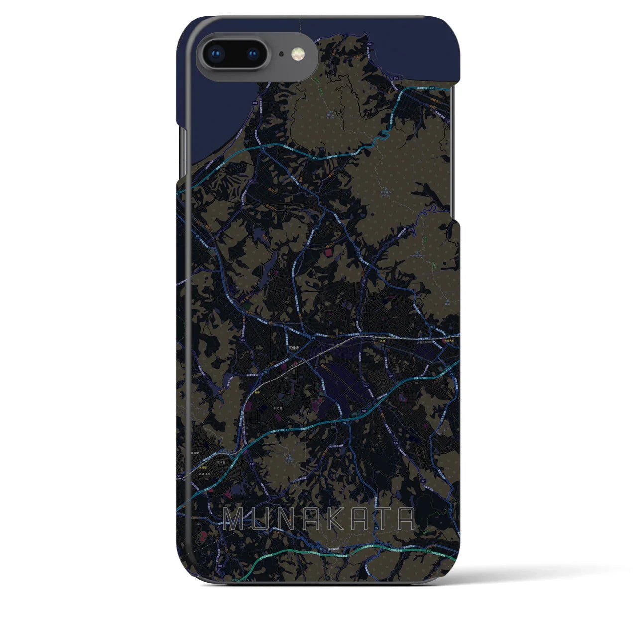 【宗像(福岡県)】地図柄iPhoneケース(バックカバータイプ)