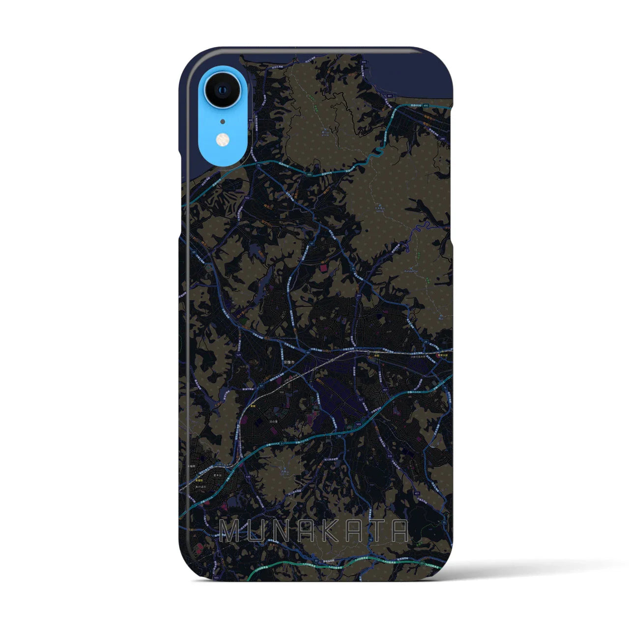 【宗像(福岡県)】地図柄iPhoneケース(バックカバータイプ)