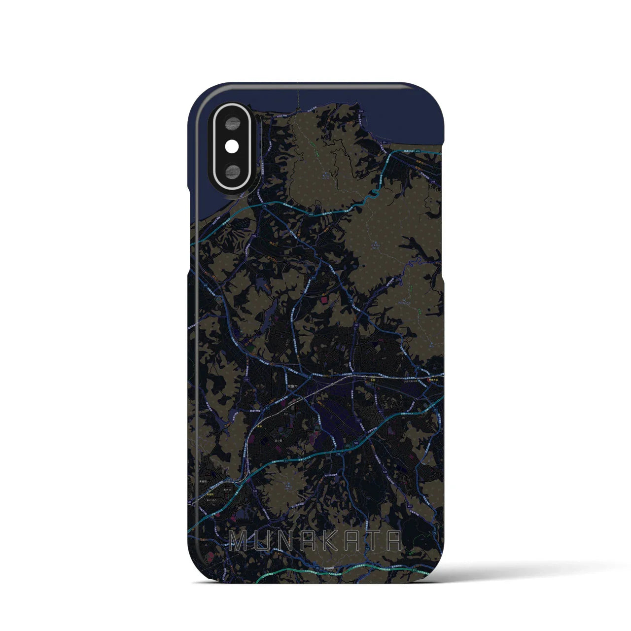 【宗像(福岡県)】地図柄iPhoneケース(バックカバータイプ)