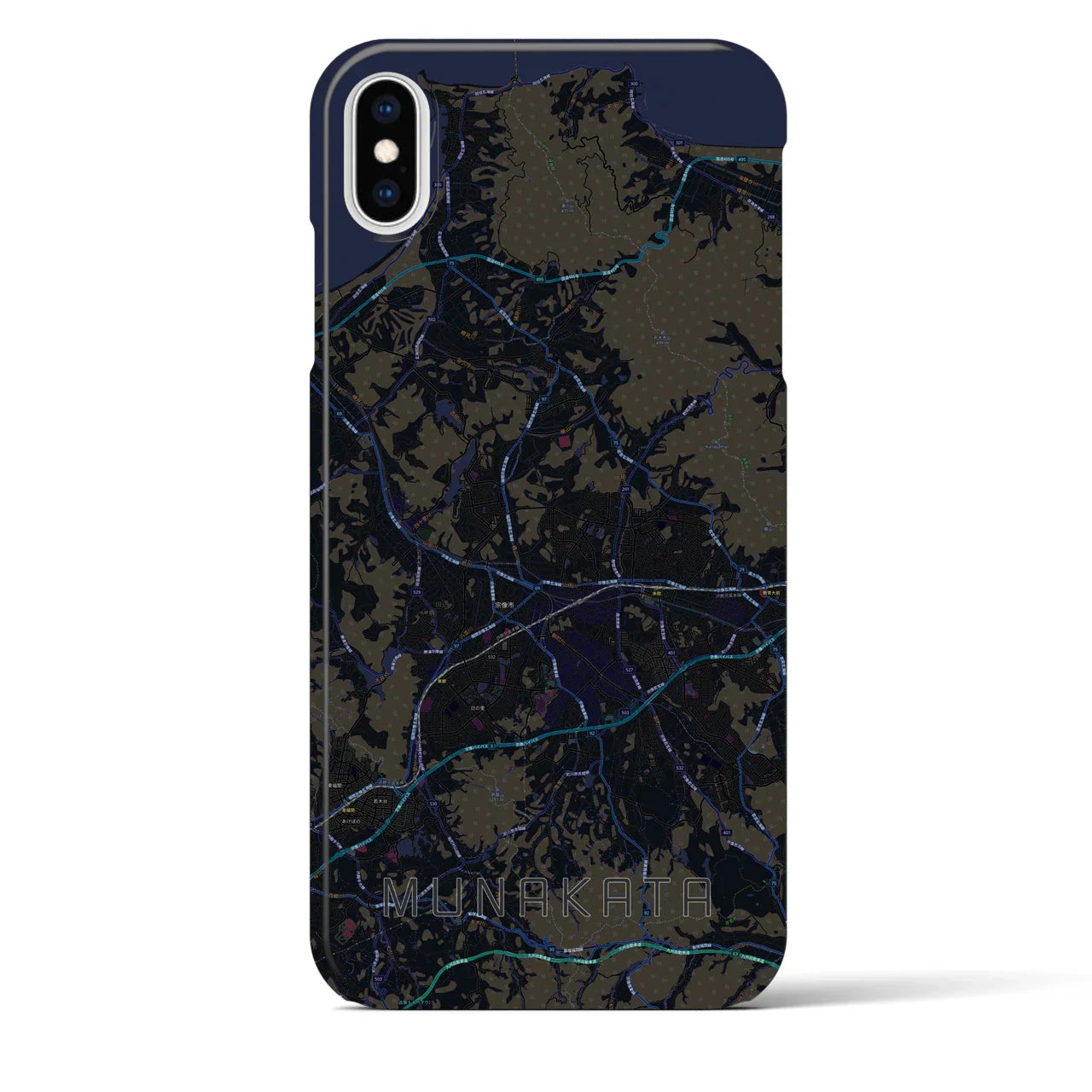 【宗像(福岡県)】地図柄iPhoneケース(バックカバータイプ)