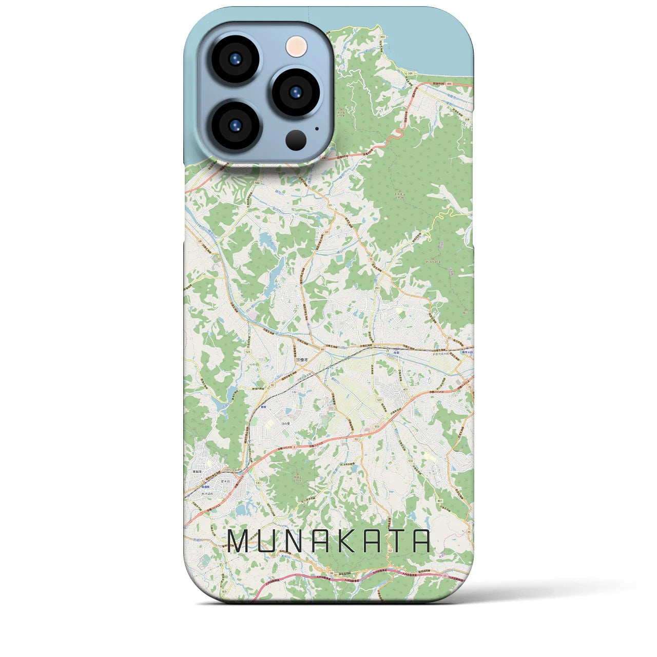 【宗像(福岡県)】地図柄iPhoneケース(バックカバータイプ)