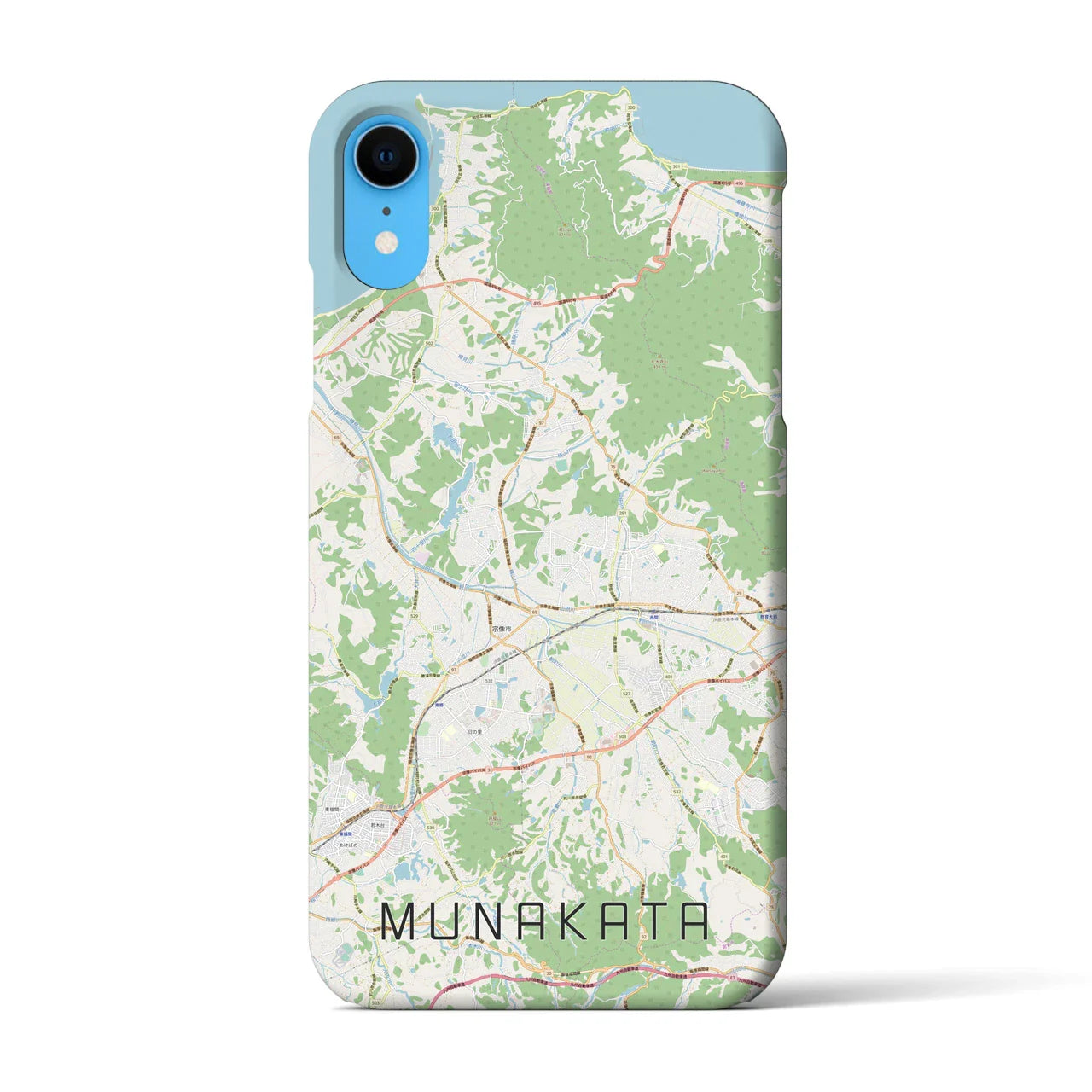 【宗像(福岡県)】地図柄iPhoneケース(バックカバータイプ)