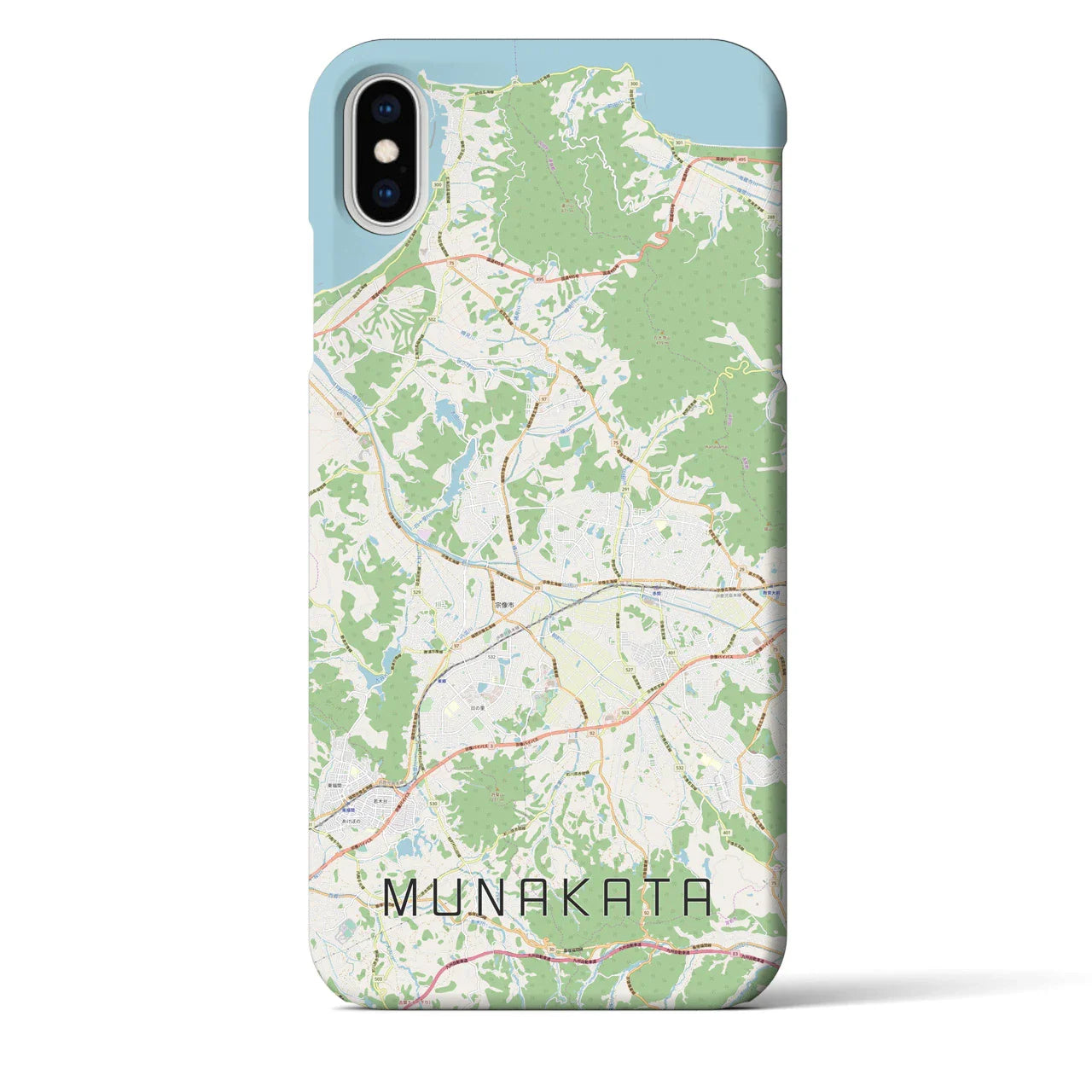 【宗像(福岡県)】地図柄iPhoneケース(バックカバータイプ)