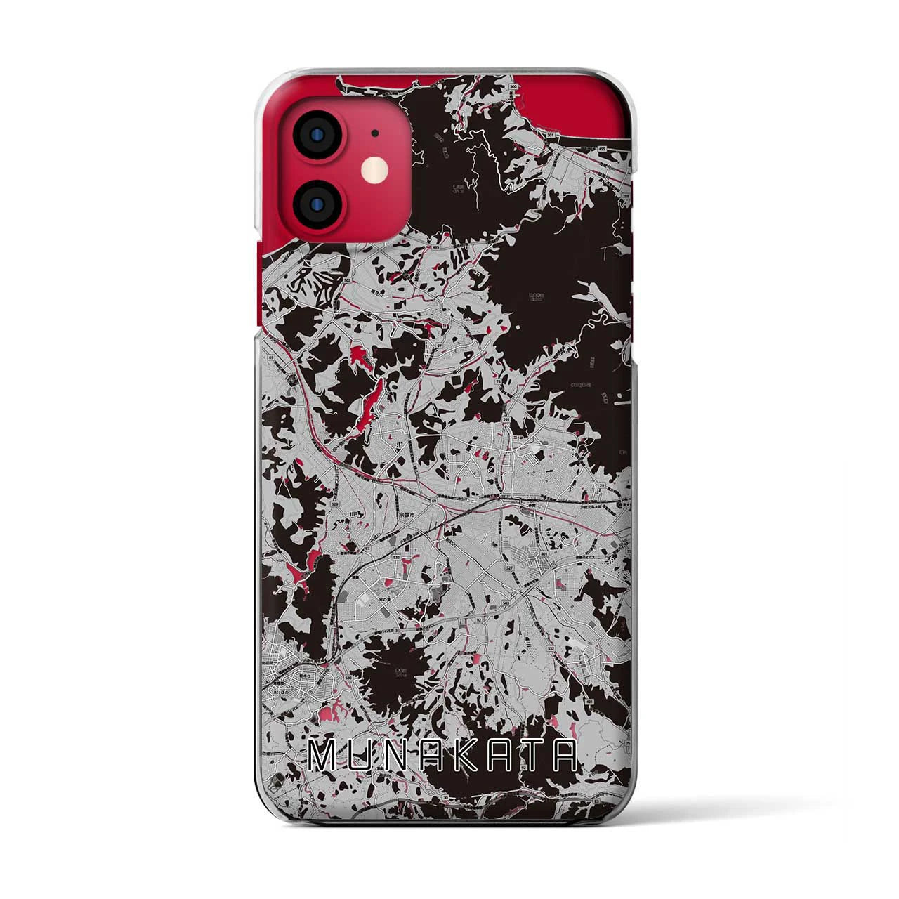 【宗像(福岡県)】地図柄iPhoneケース(クリアタイプ)