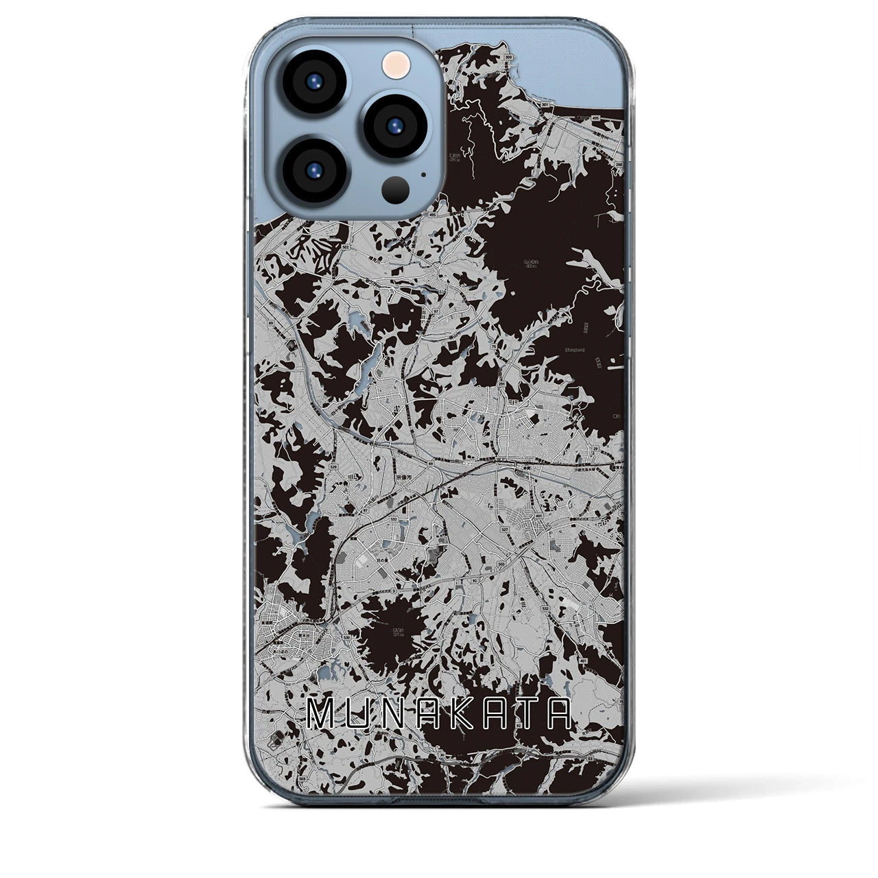 【宗像(福岡県)】地図柄iPhoneケース(クリアタイプ)