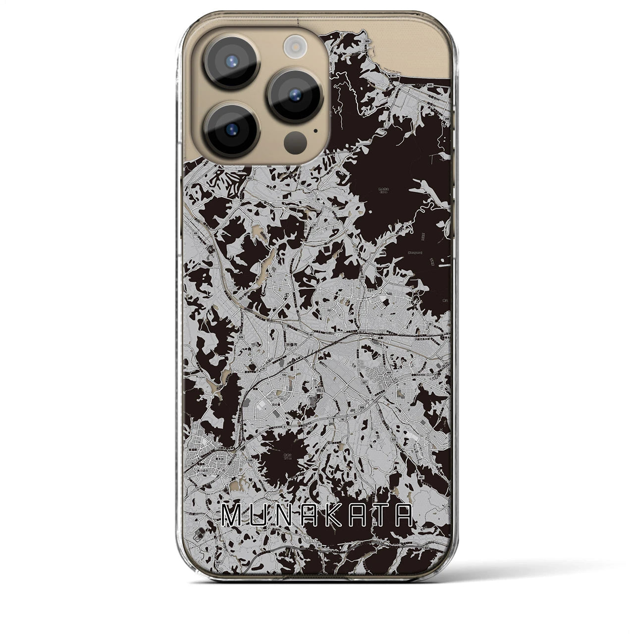 【宗像(福岡県)】地図柄iPhoneケース(クリアタイプ)