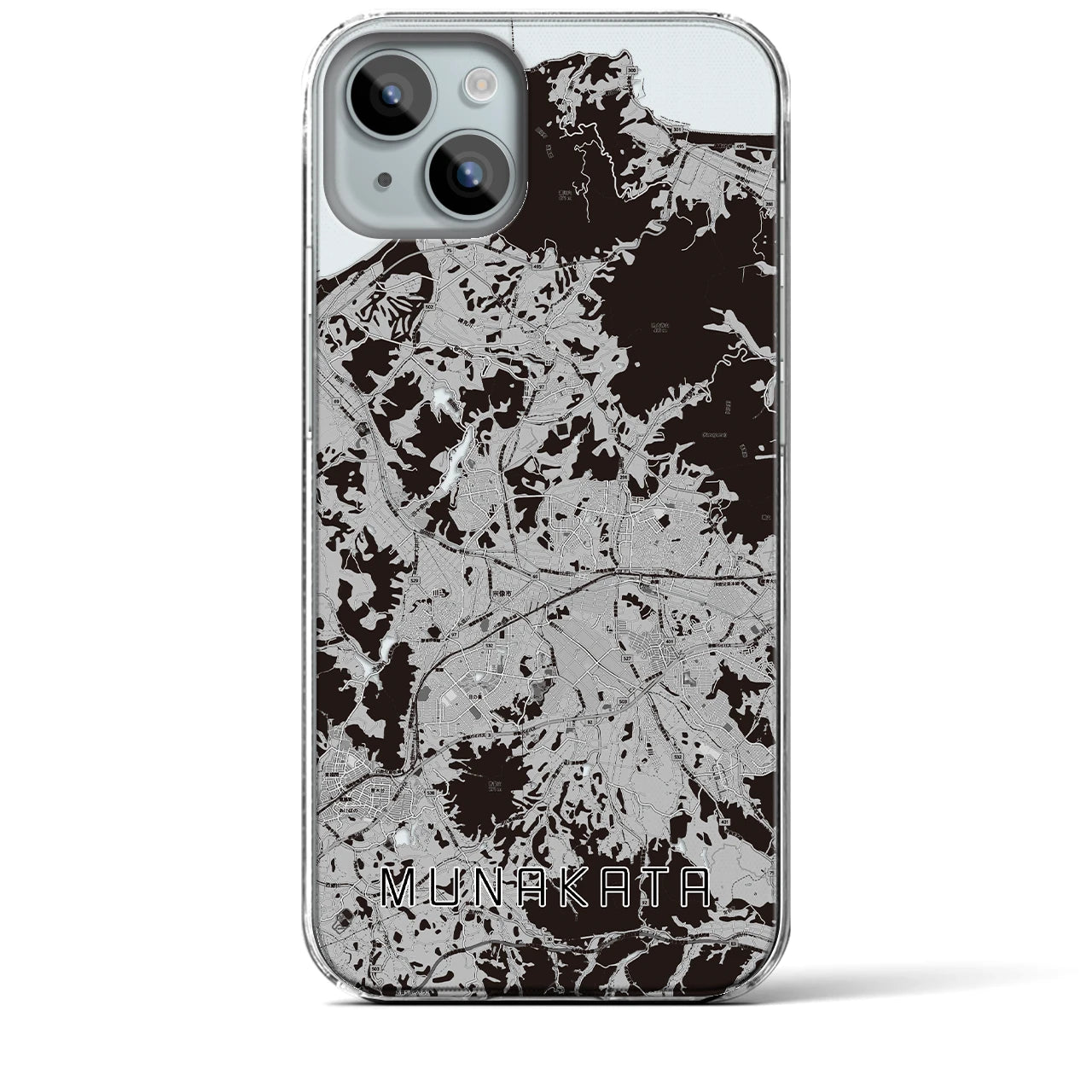 【宗像(福岡県)】地図柄iPhoneケース(クリアタイプ)