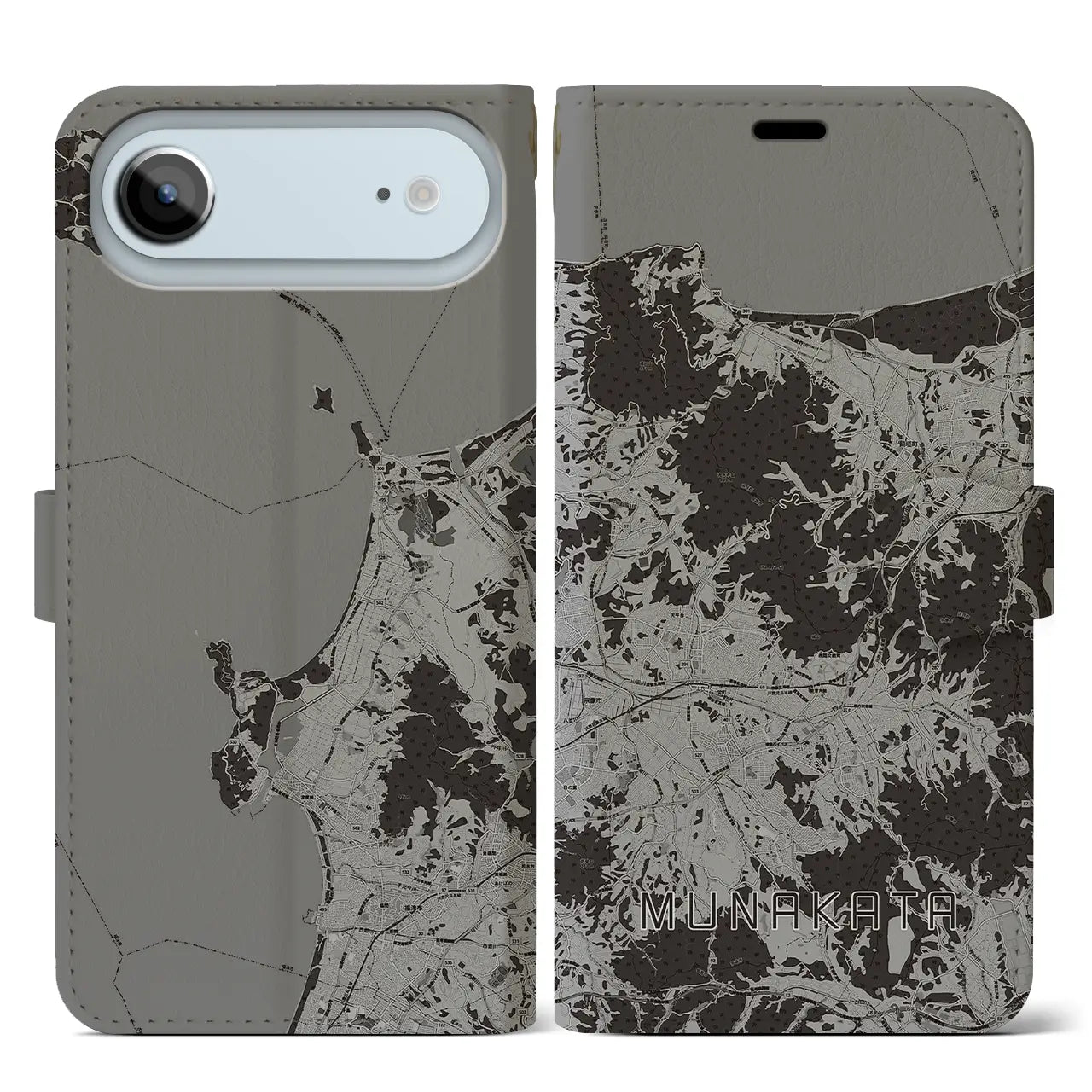 【宗像(福岡県)】地図柄iPhoneケース(手帳タイプ)