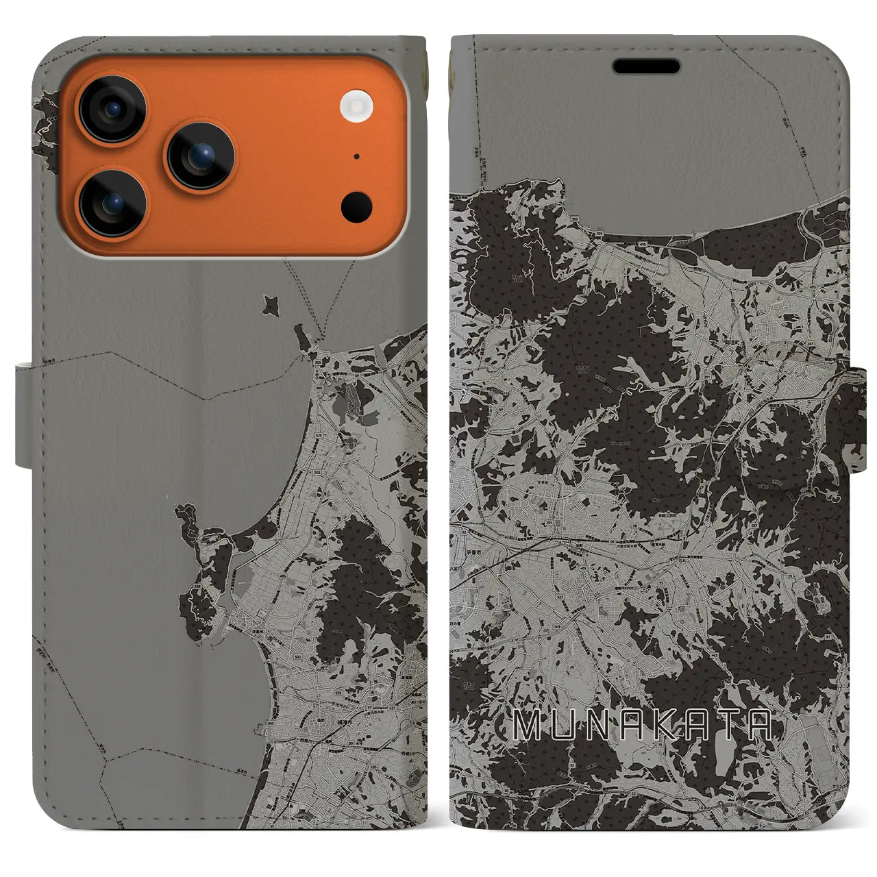 【宗像(福岡県)】地図柄iPhoneケース(手帳タイプ)