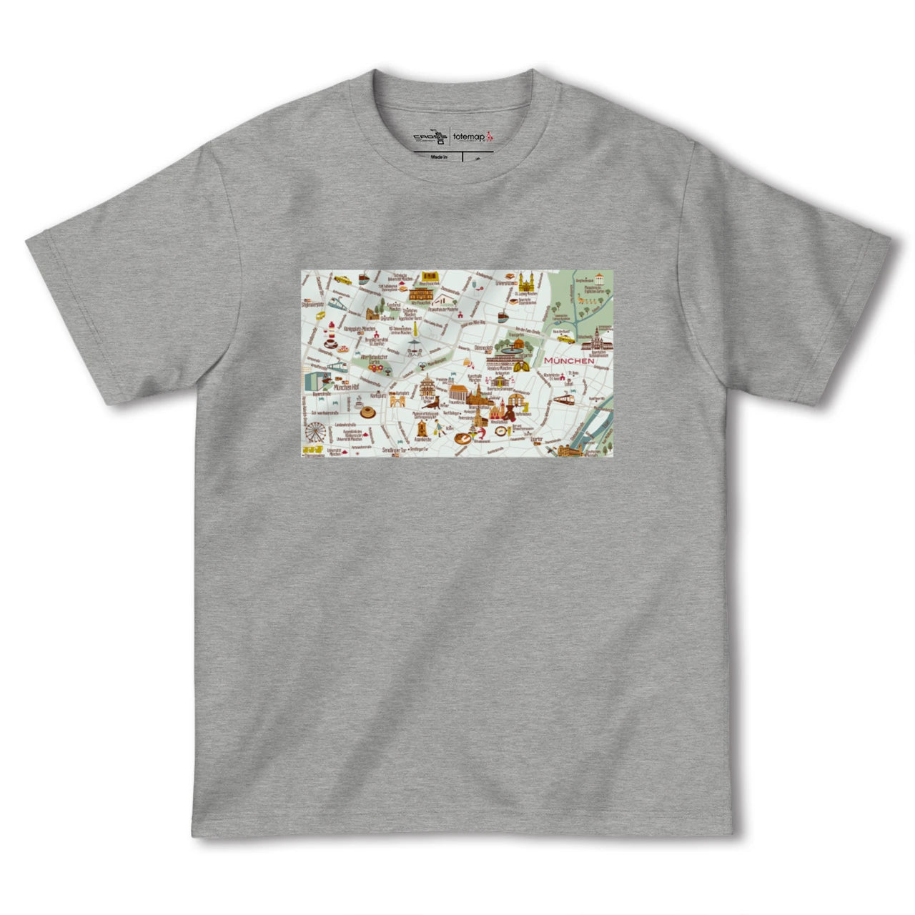 【ミュンヘン(ドイツ)】イラストマップTシャツ