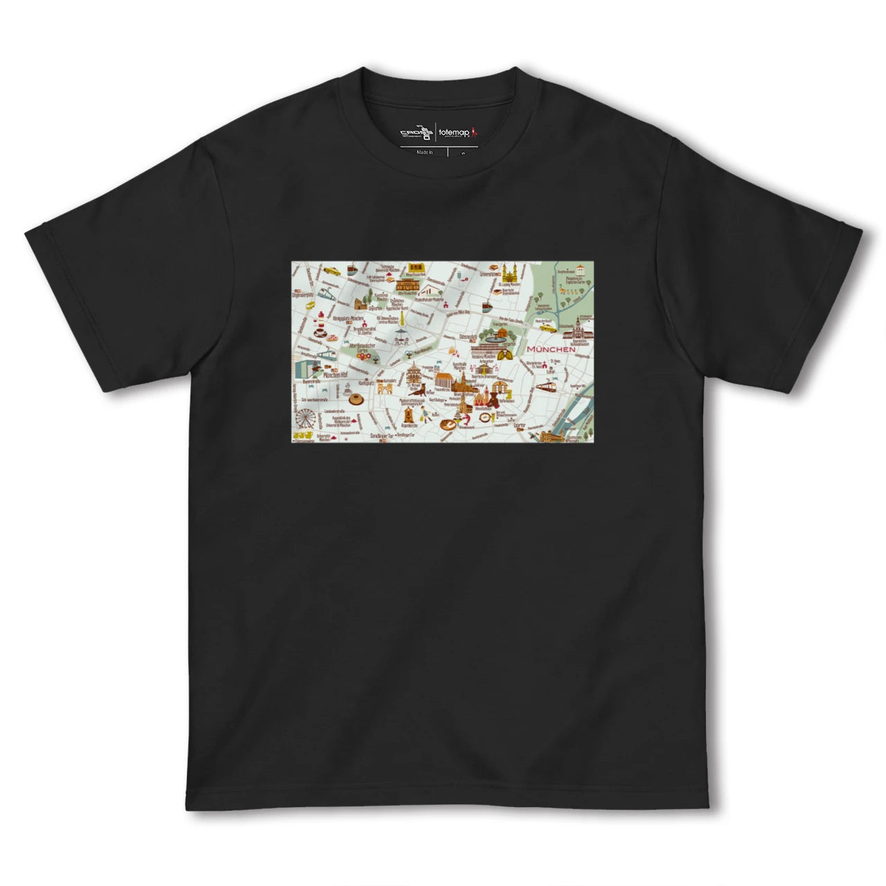 【ミュンヘン(ドイツ)】イラストマップTシャツ
