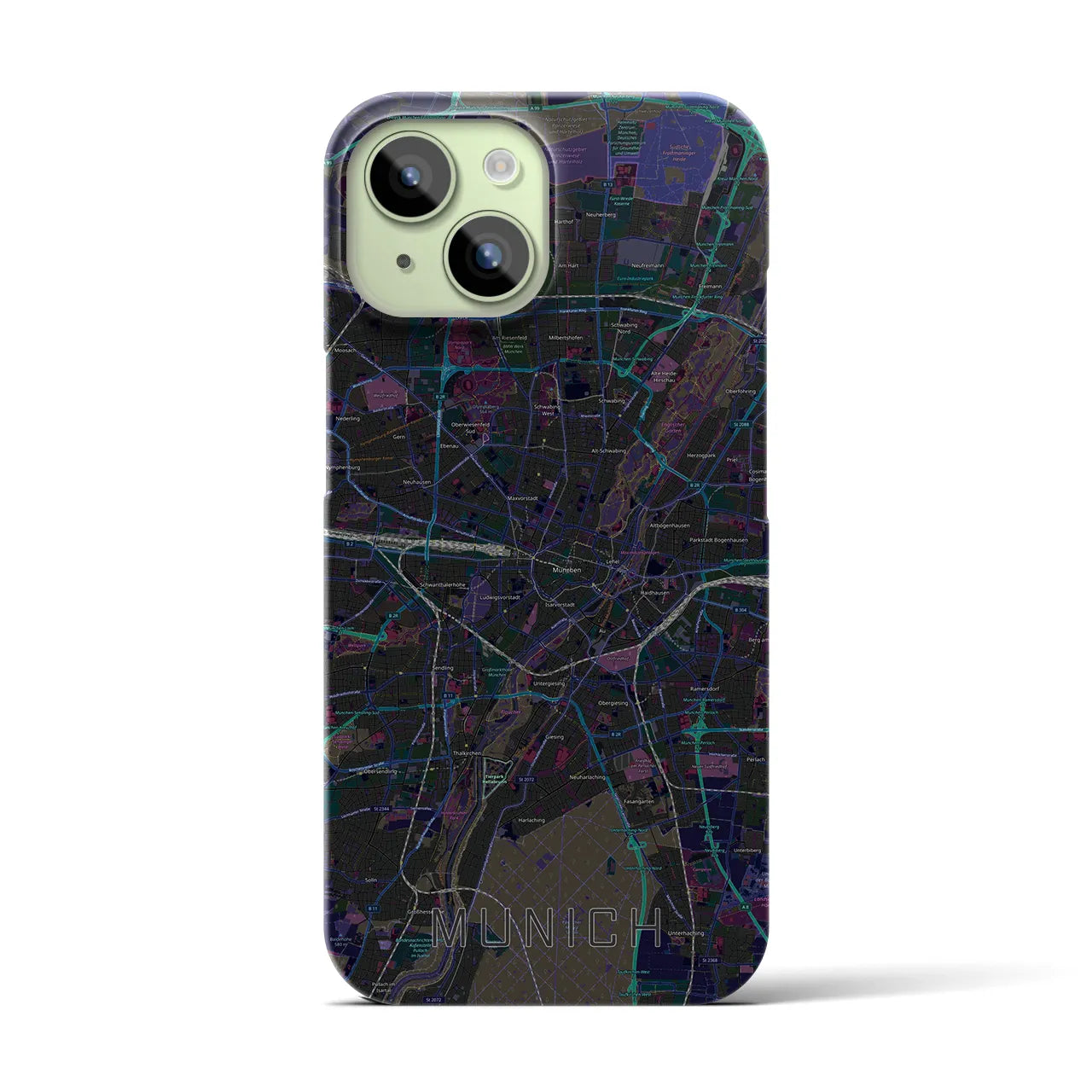 【ミュンヘン(ドイツ)】地図柄iPhoneケース(バックカバータイプ)