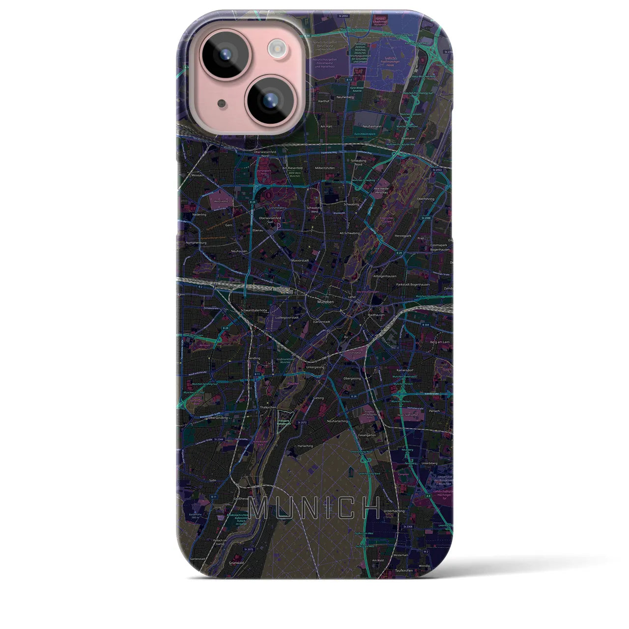 【ミュンヘン(ドイツ)】地図柄iPhoneケース(バックカバータイプ)