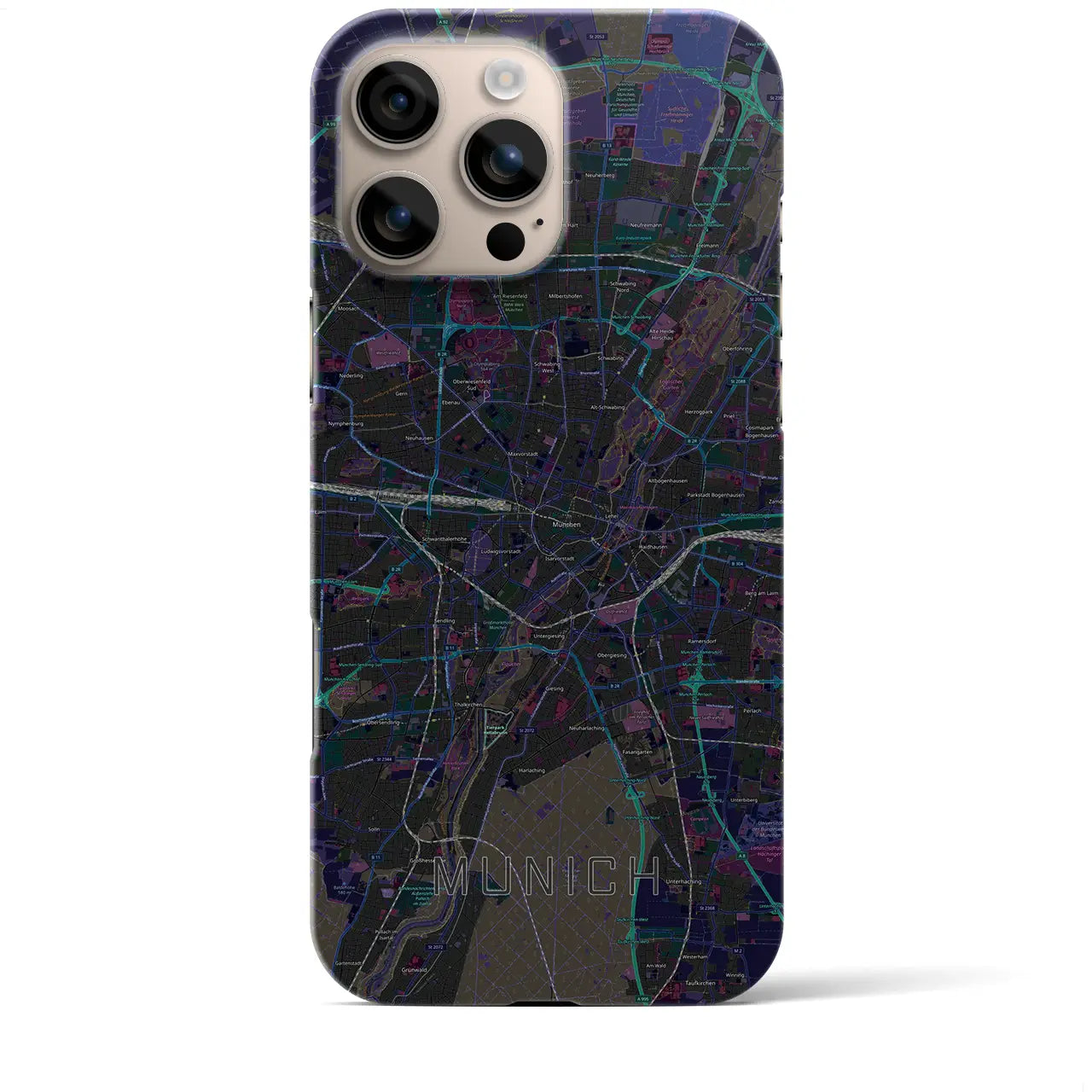 【ミュンヘン(ドイツ)】地図柄iPhoneケース(バックカバータイプ)