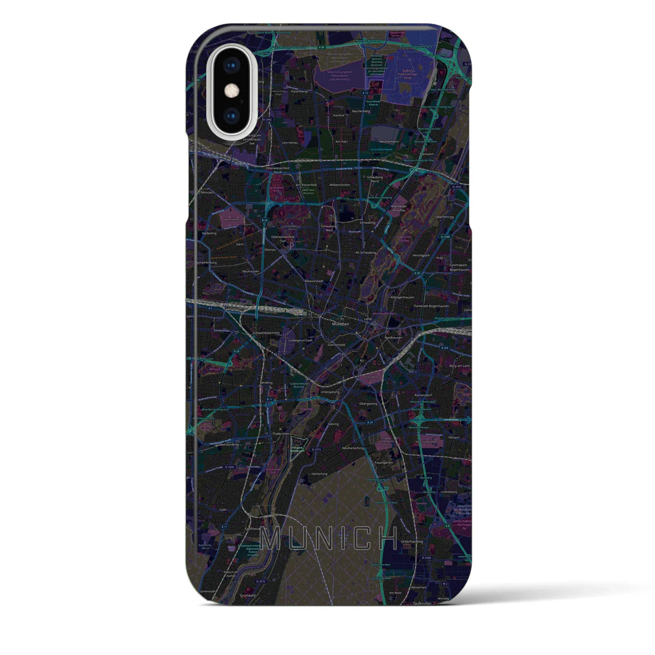 【ミュンヘン(ドイツ)】地図柄iPhoneケース(バックカバータイプ)