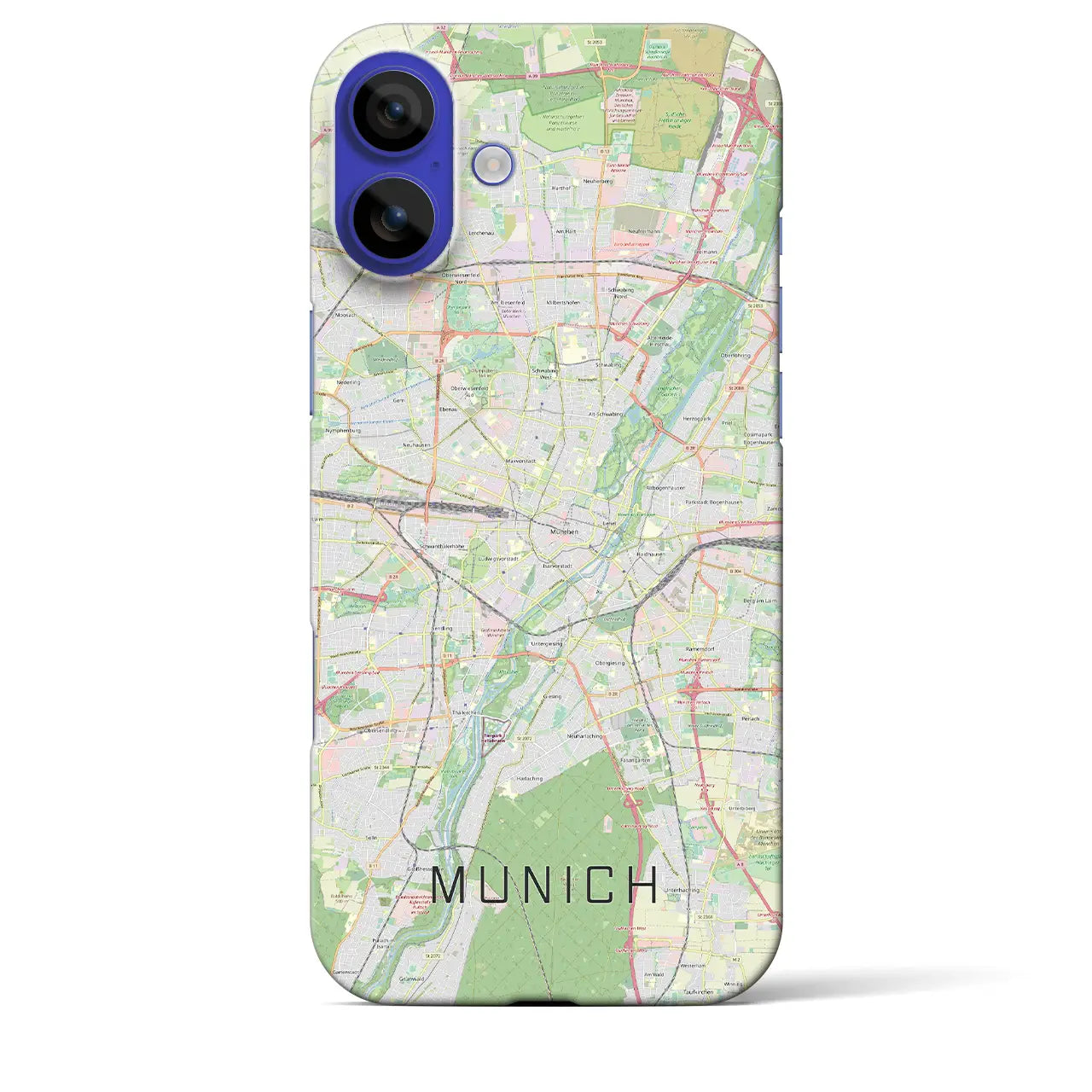 【ミュンヘン(ドイツ)】地図柄iPhoneケース(バックカバータイプ)ナチュラル・iPhone 16 Pro Max 用
