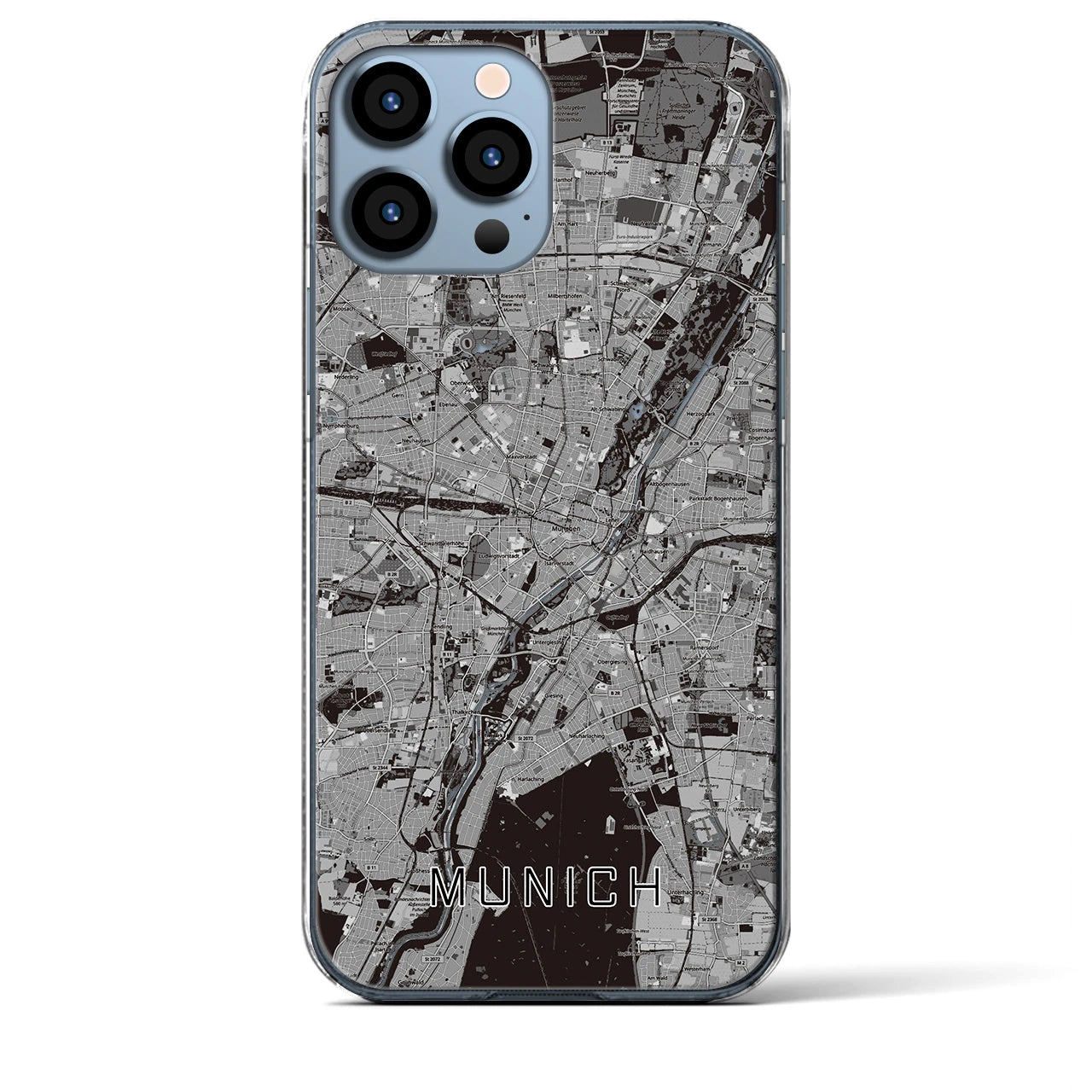 【ミュンヘン(ドイツ)】地図柄iPhoneケース(クリアタイプ)