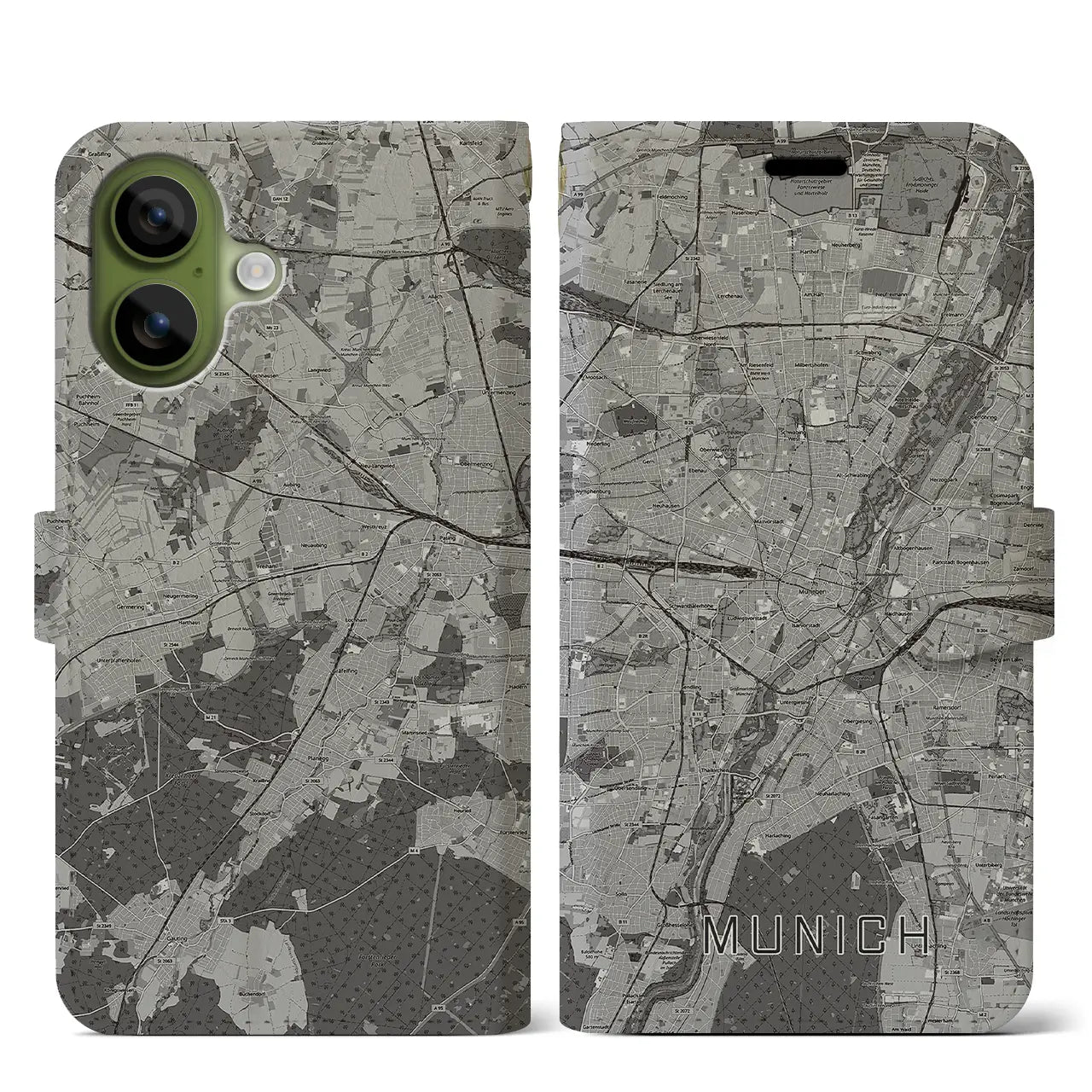 【ミュンヘン(ドイツ)】地図柄iPhoneケース(手帳タイプ)